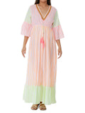 Beaded Gingham Maxi Beach Cover up
