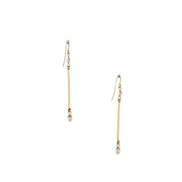 Hammered Bohemian, Geometric gold plated crystal Bohemian Earrings