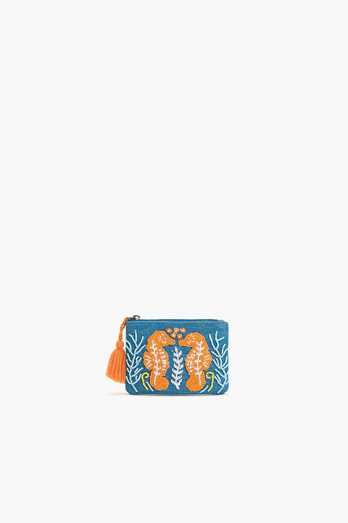 Coastal Elegance Beaded Coin Pouch