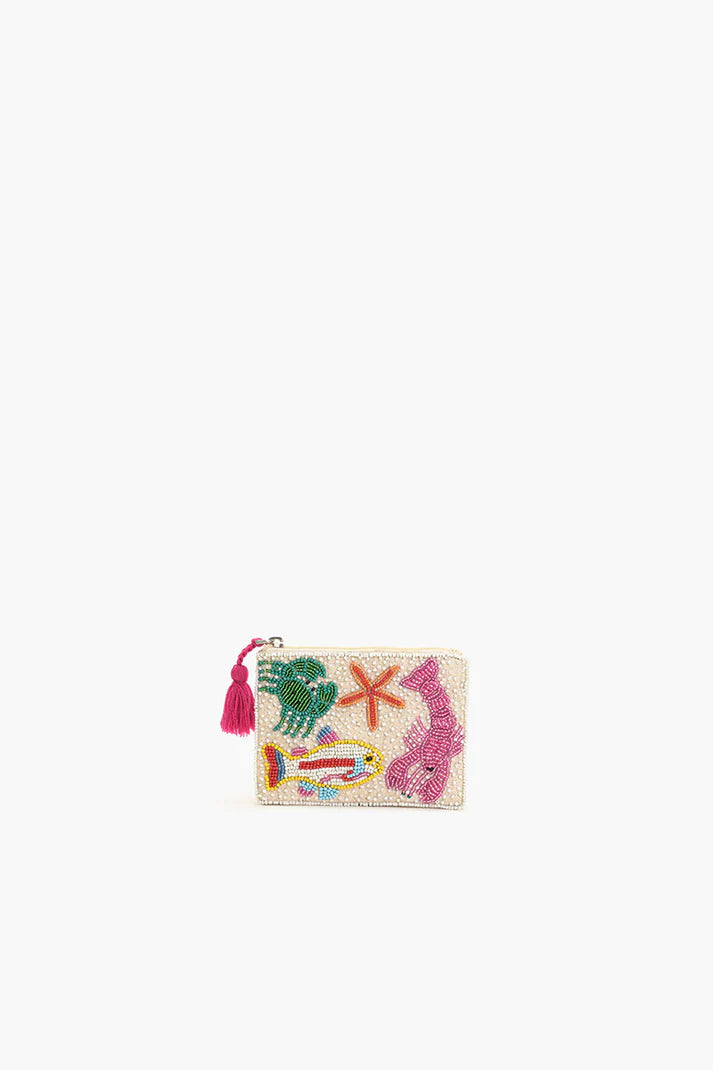 Coastal Elegance Beaded Coin Pouch
