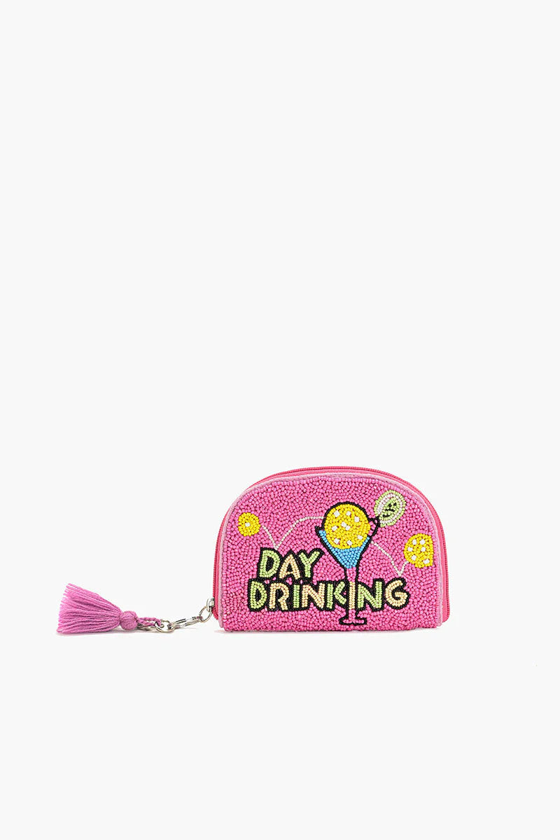 DAY DRINKING BEADED POUCH