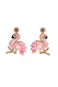 Flamingo Beaded Earrings
