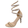 BEIGE HIGH HEELS WITH SHINY