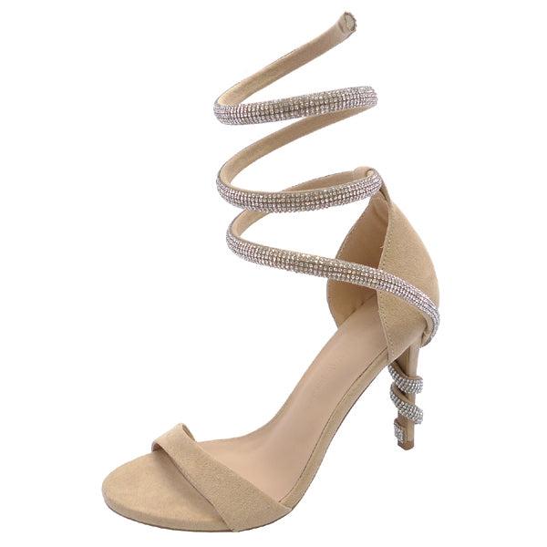 BEIGE HIGH HEELS WITH SHINY