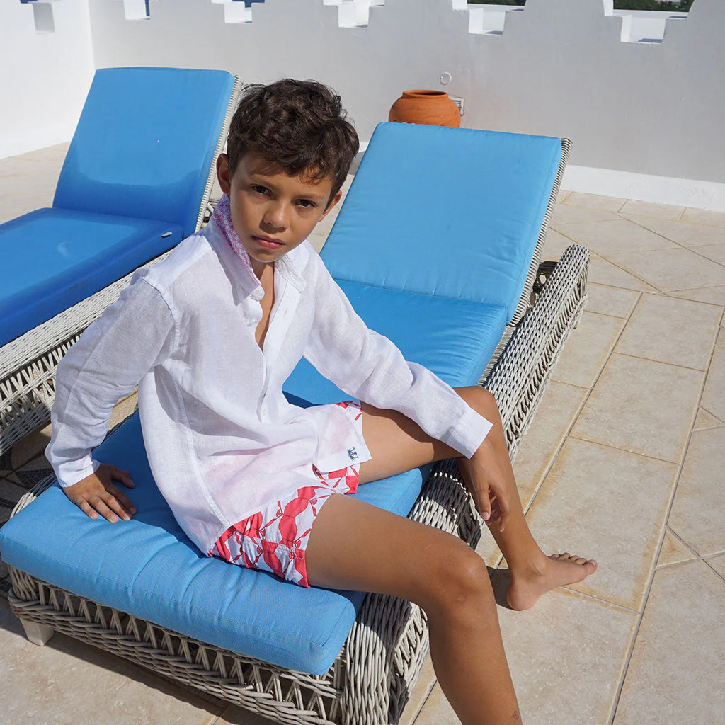 White Kids' Linen Shirt