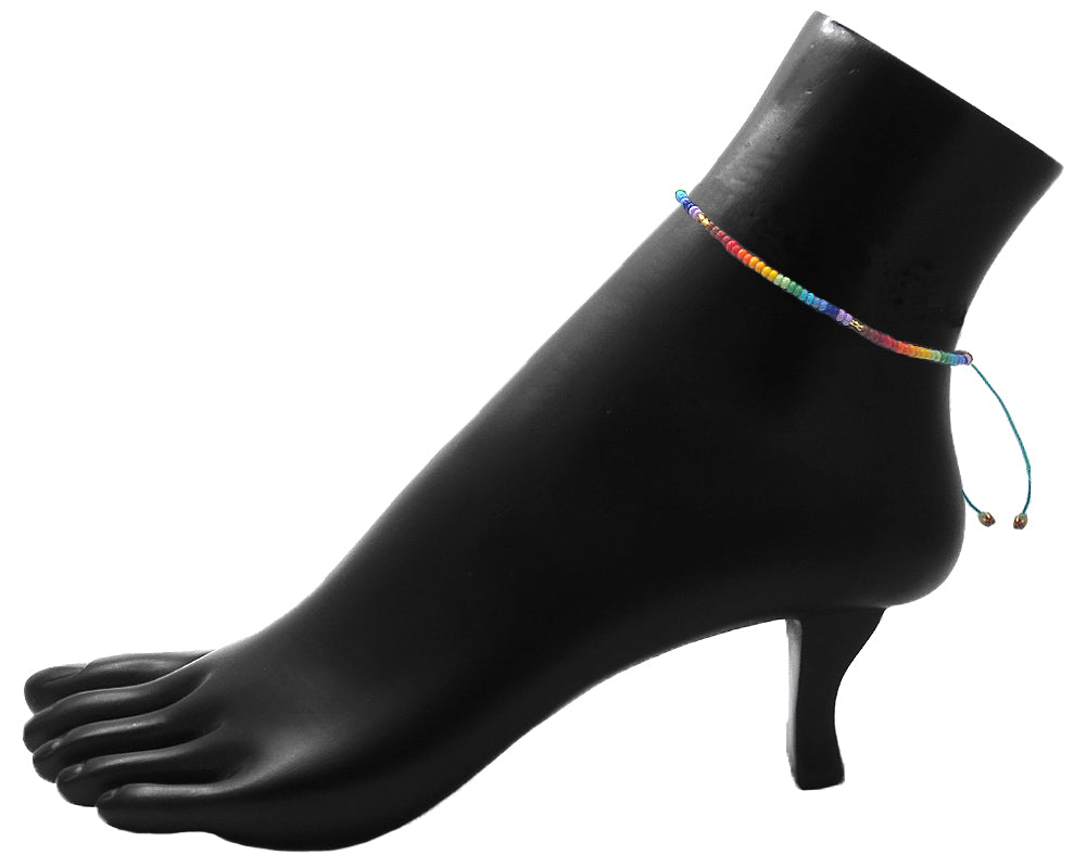 BEADED PULL TIE ANKLET