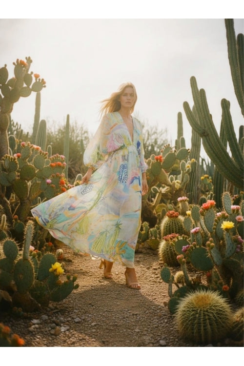CORTINA YUCCA PRINT KAFTAN - Sax Style