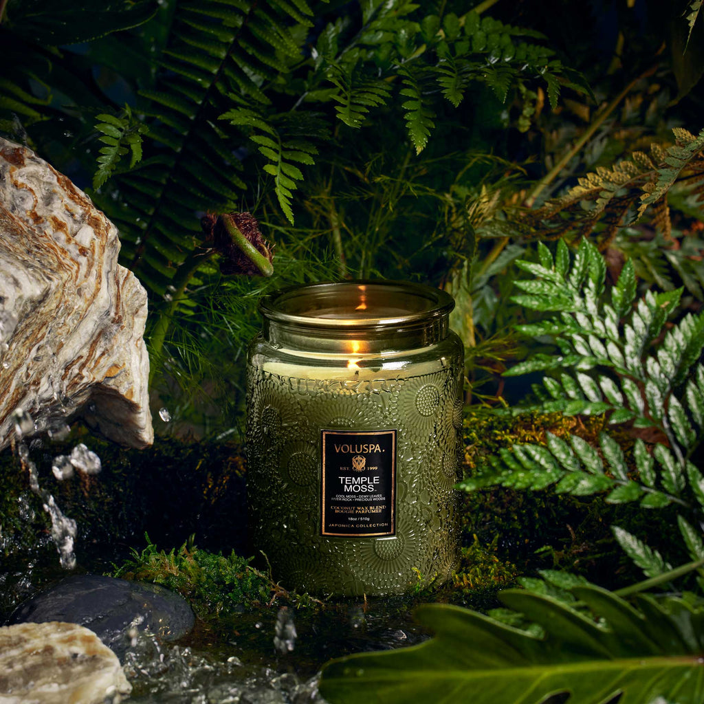 TEMPLE MOSS LARGE JAR CANDLE 18OZ