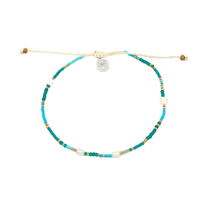 Pearl Beaded Surf Anklet - Sax Style