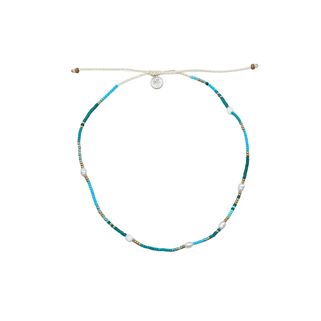 Pearl Beaded Surf Anklet - Sax Style