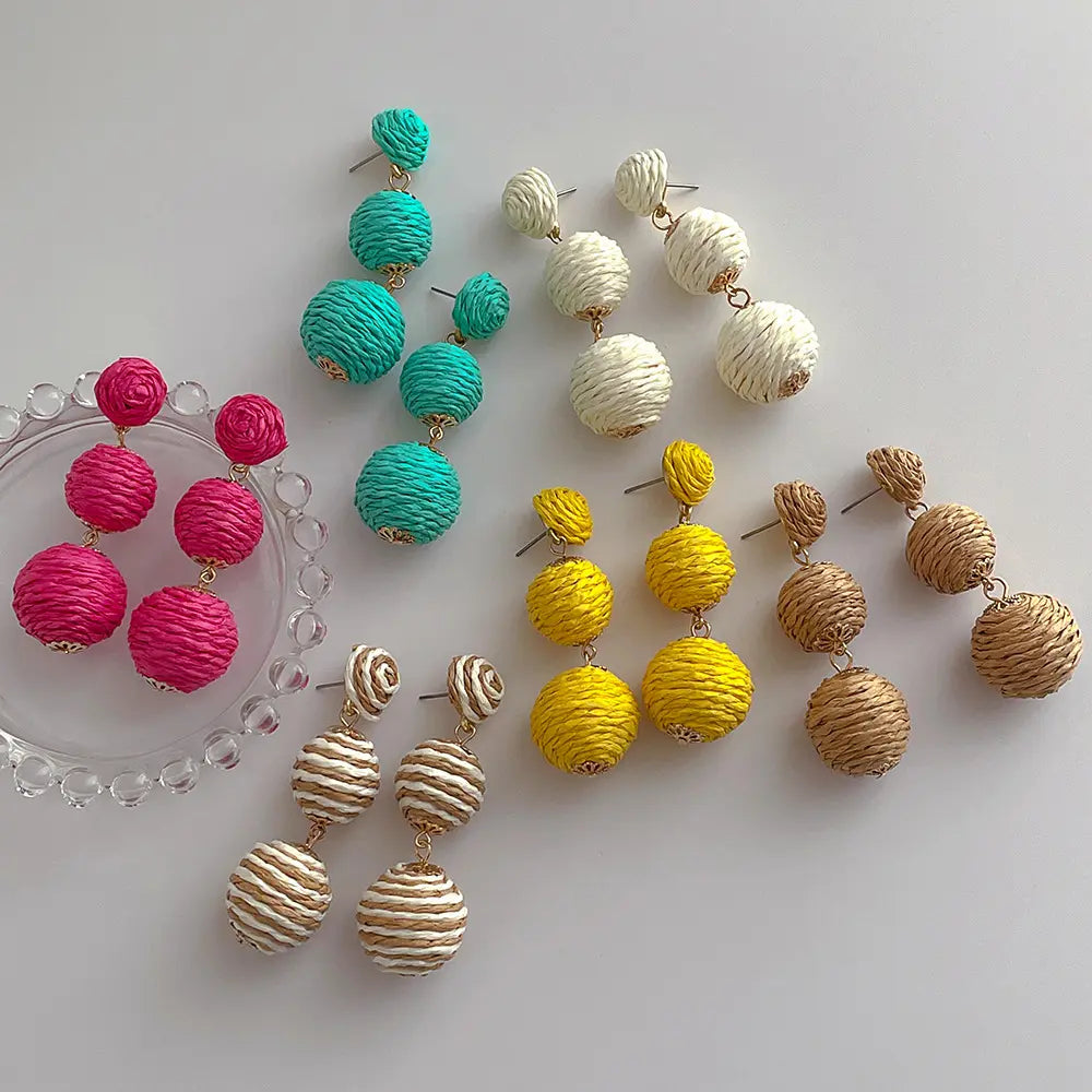 COLOURED ROUND SPHERE EARRINGS