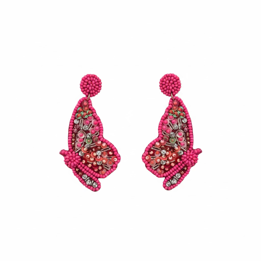 EARRING BUTTERFLY PINK