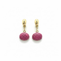 ROUND EARRINGS WITH COLOURED STONES