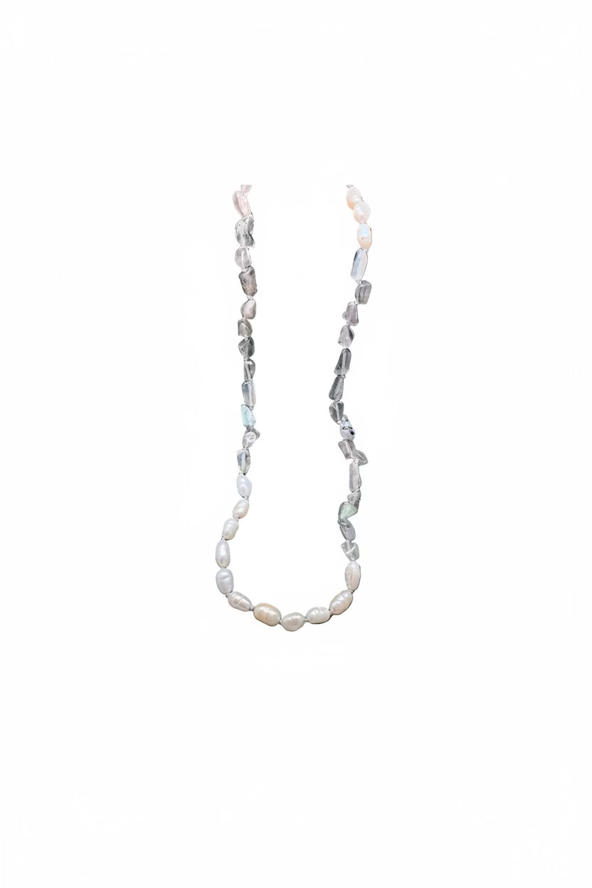 LABRADORITE AND PEARL NECKLACE