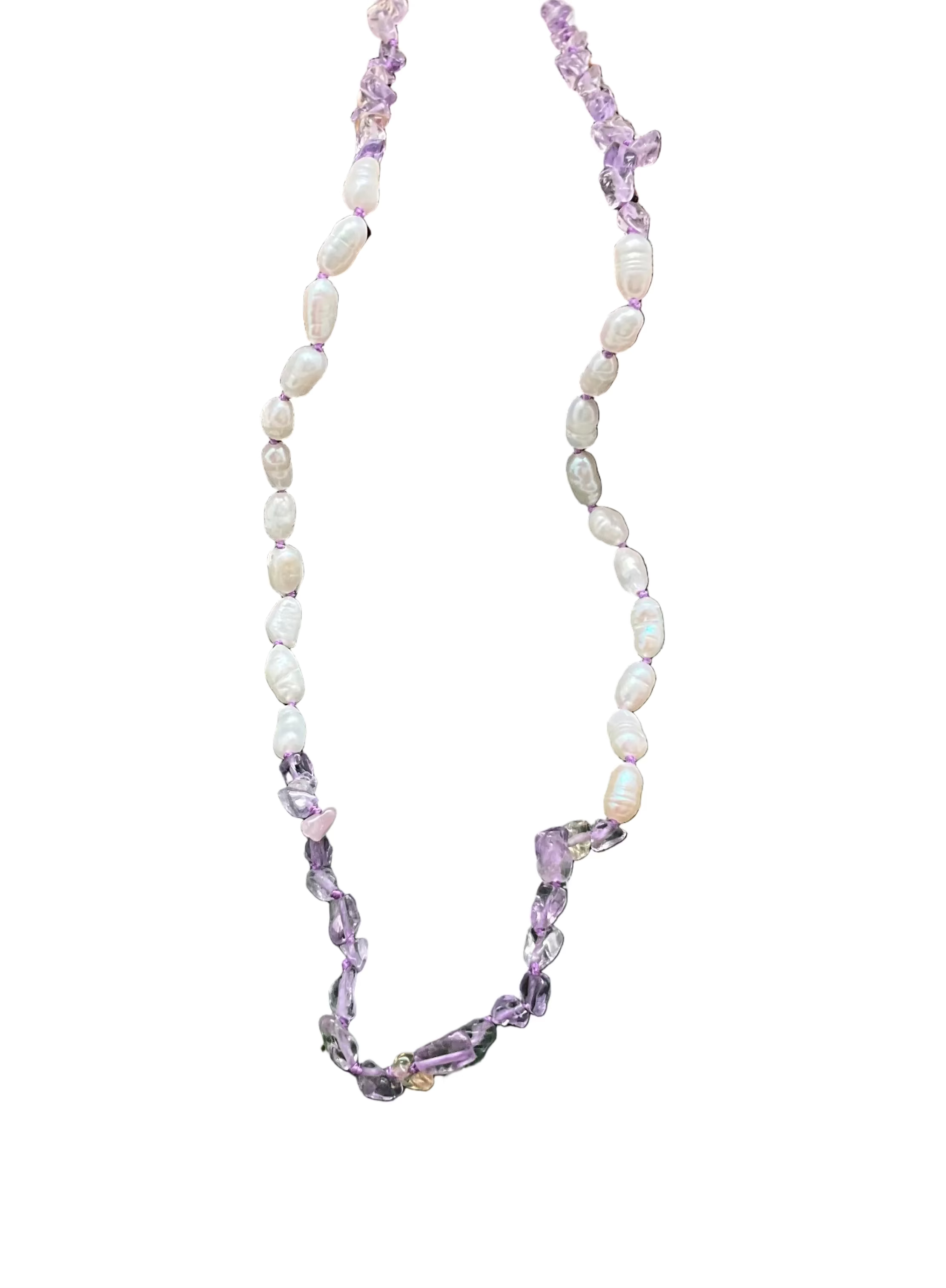 AMETHYST NECKLACE WITH PEARL