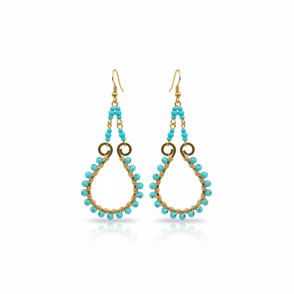 Hammered Geometric Minimalist Bohemian Gold Plated Earrings, Handmade