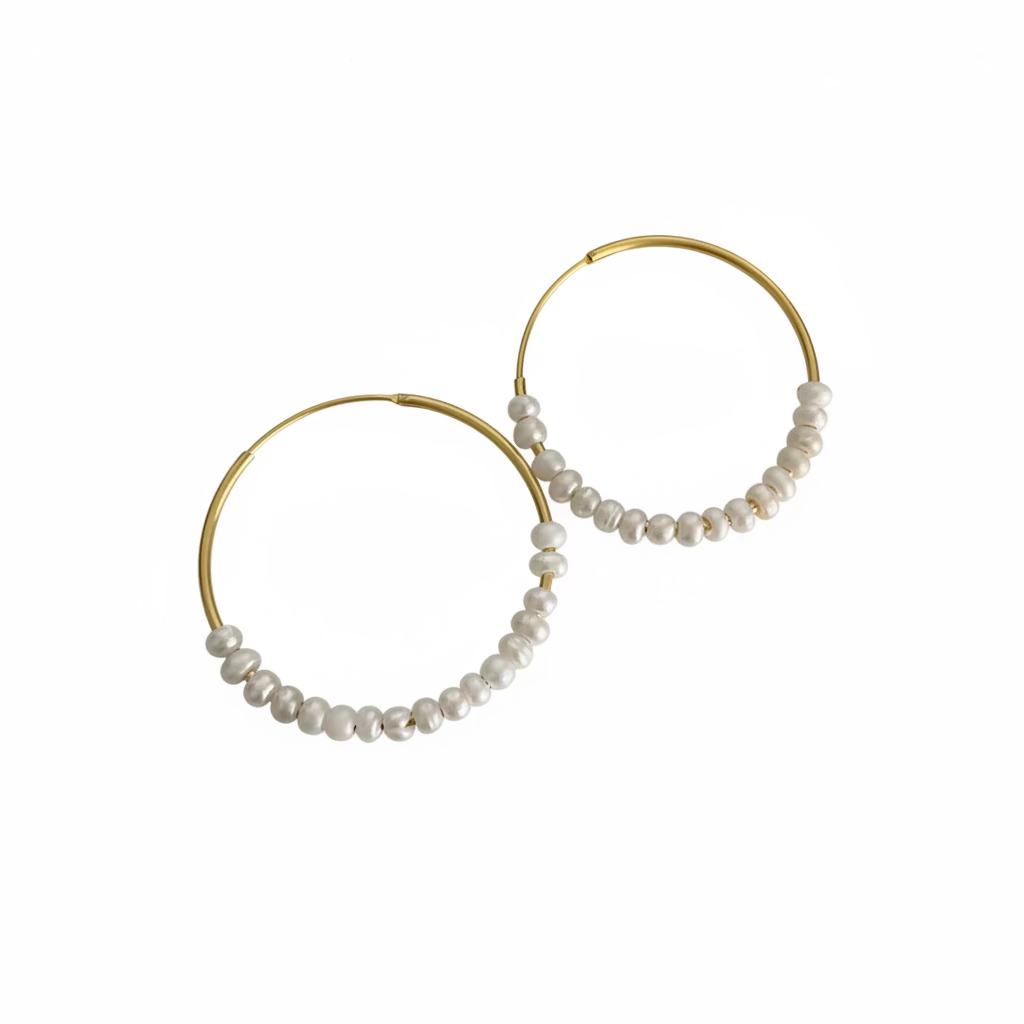 pearl hoop earrings