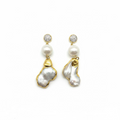 ELEGANT EARRINGS WITH CRYSTALS AND GOLD-PLATED DECORATIONS