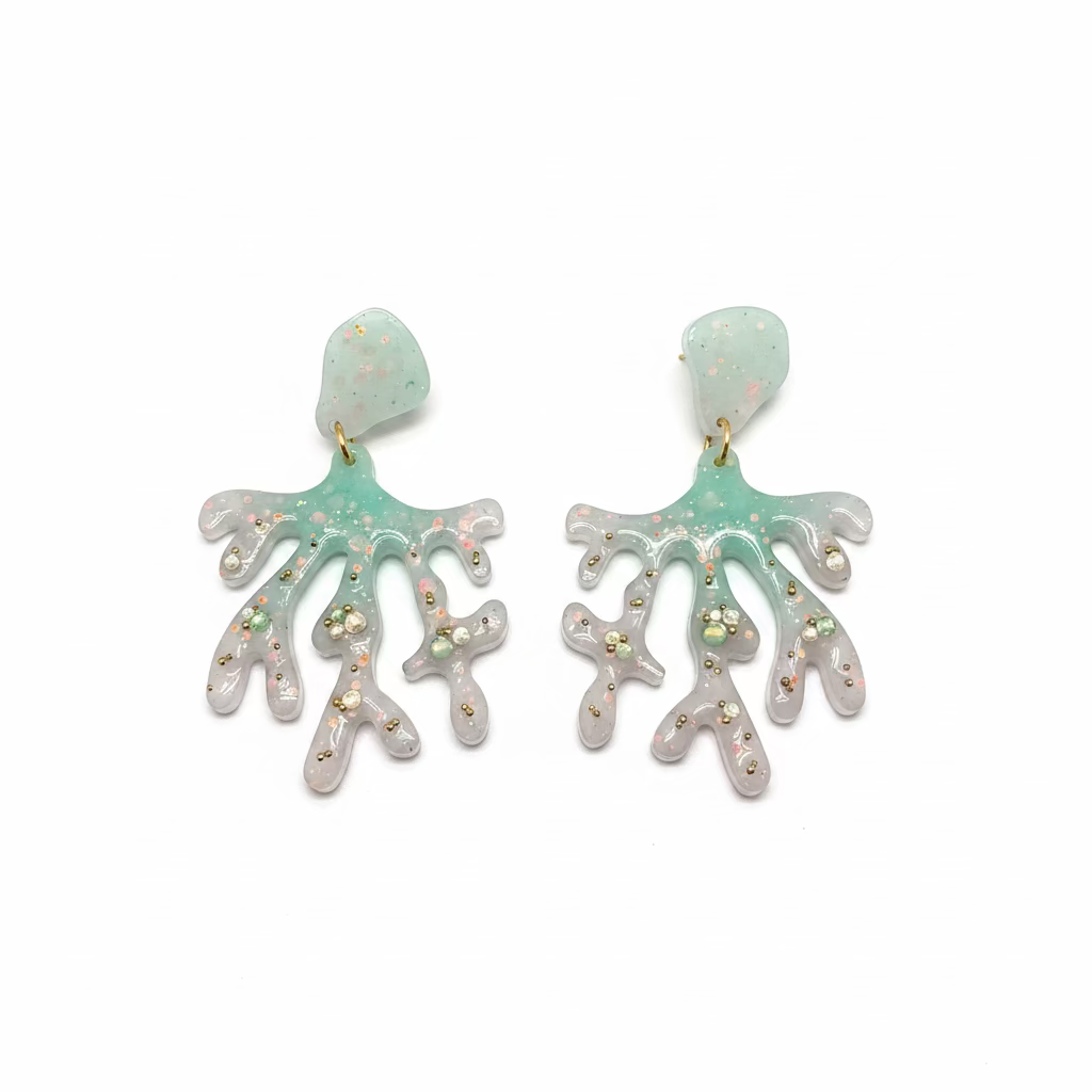 COLOURED CORAL EARRINGS