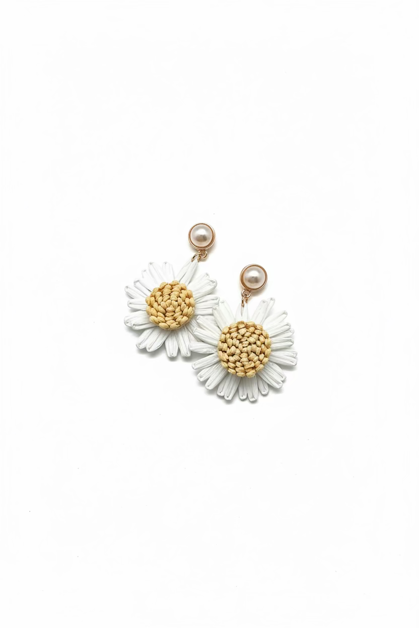 FLOWER EARRINGS WITH PEARL - Sax Style