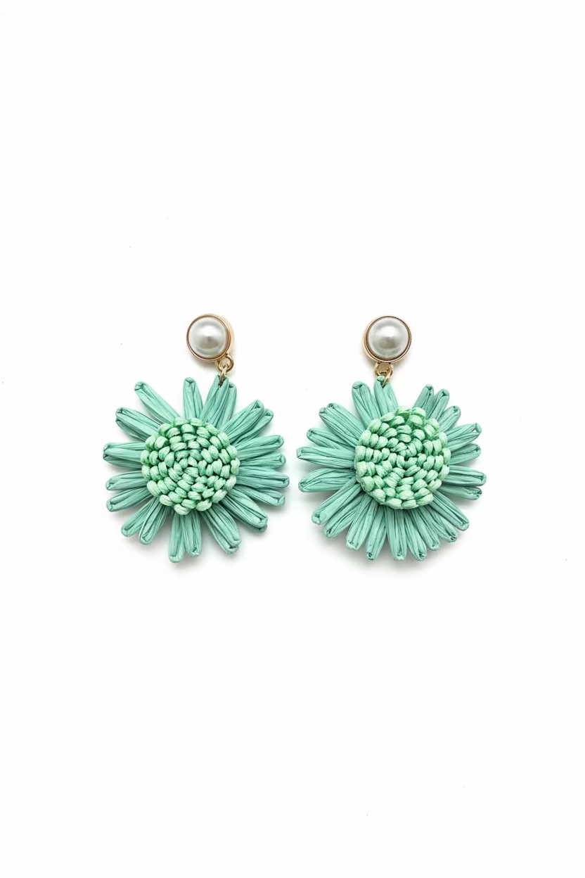 FLOWER EARRINGS WITH PEARL - Sax Style