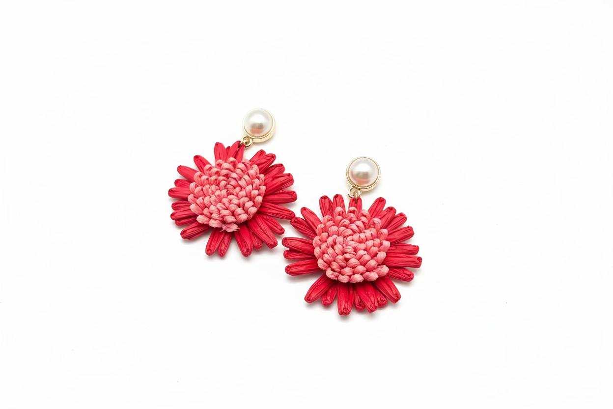 FLOWER EARRINGS WITH PEARL - Sax Style