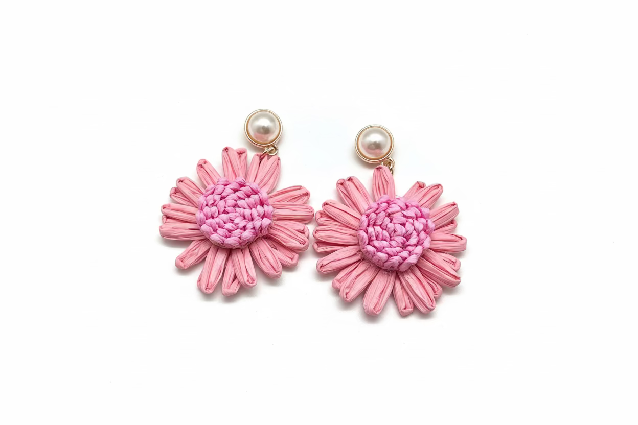 FLOWER EARRINGS WITH PEARL - Sax Style