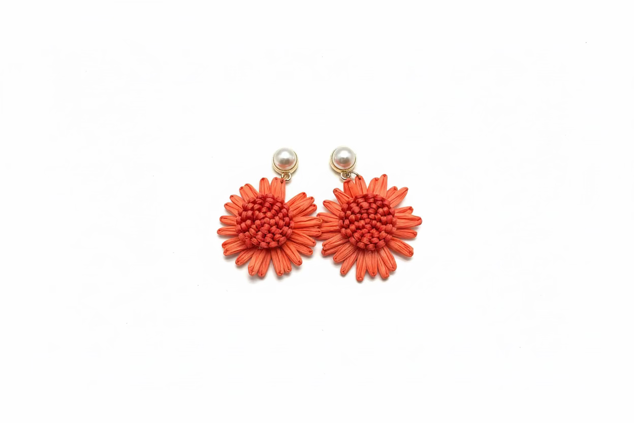 FLOWER EARRINGS WITH PEARL - Sax Style