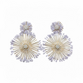 GOLDEN LAVENDER FLOWER EARRINGS