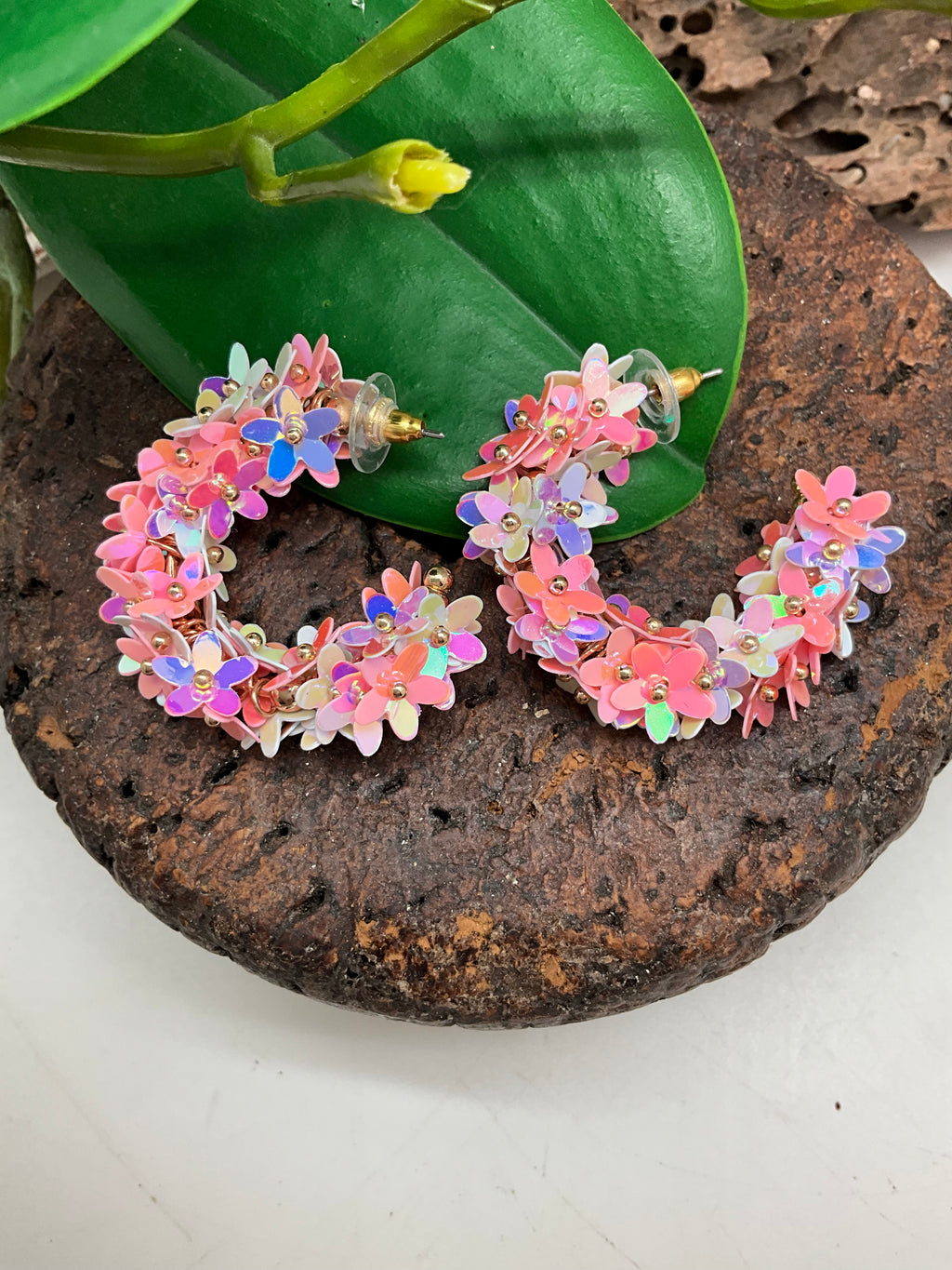 PINK FLOWER EARRINGS