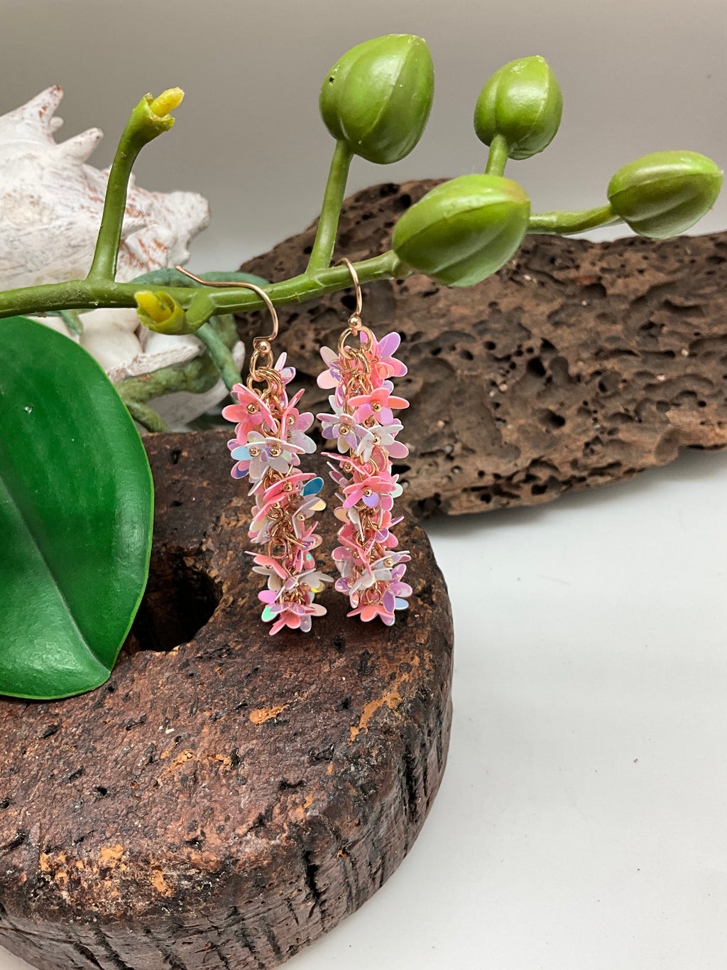 PINK FLOWER EARRINGS