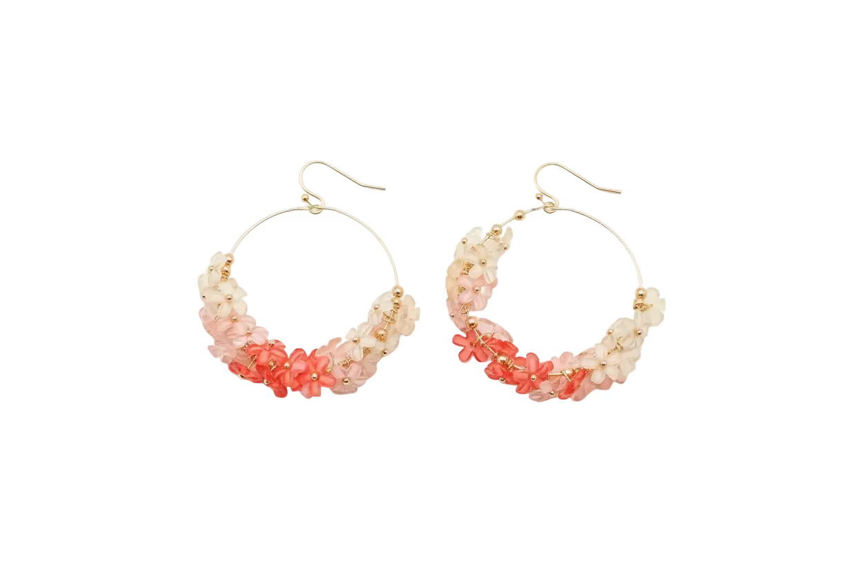 ROUND EARRINGS  OF MULTICOLOR FLOWERS