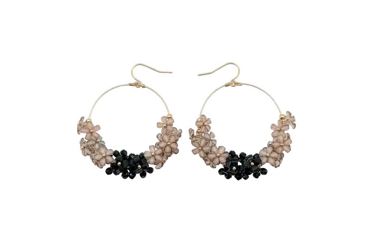 ROUND EARRINGS  OF MULTICOLOR FLOWERS