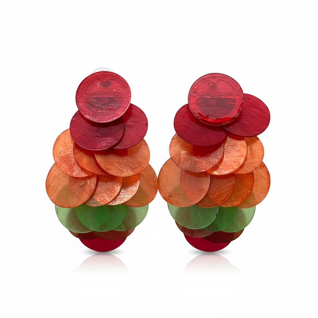 MULTICOLOR NATURAL SHELL EARRINGS