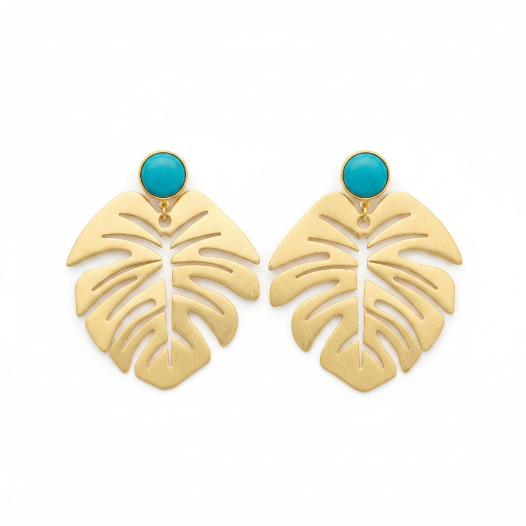 EARRINGS GOLD TURQUOISE