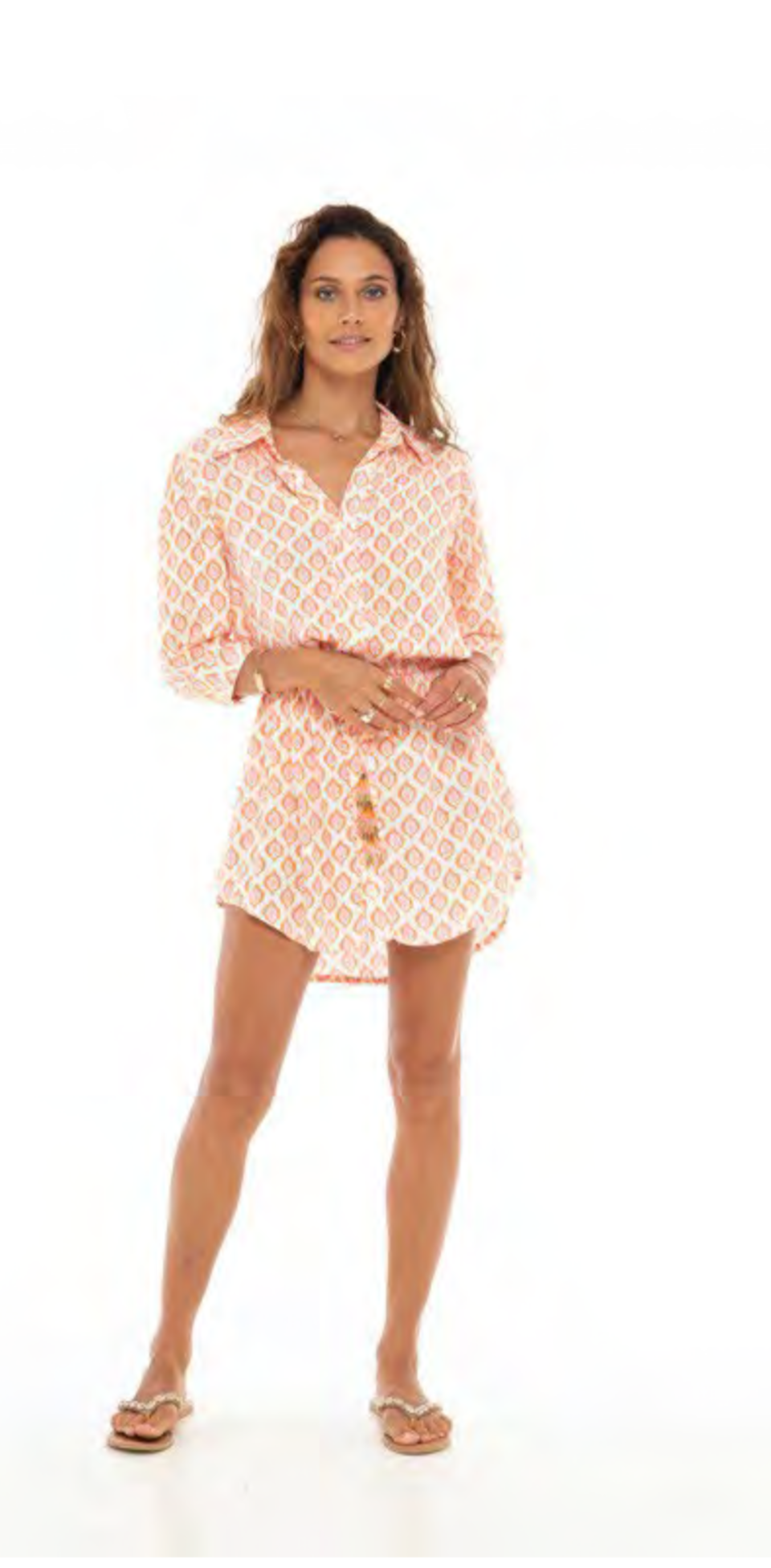 JAIPUR SHIRT DRESS CORAL