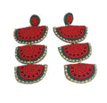 Watermelon Beaded Earrings
