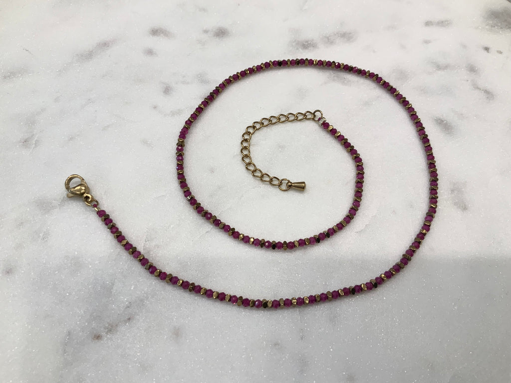 NECKLACE TOURMELINE STONE