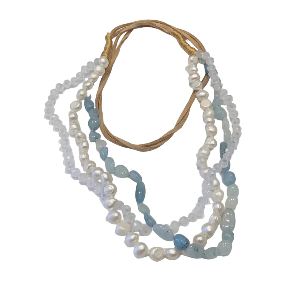 QUARTZ NECKLACE WITH PEARL