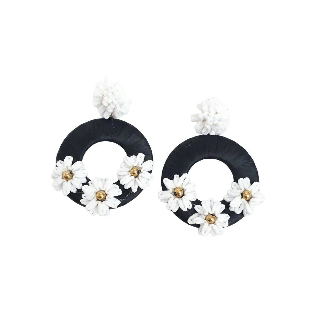 CIRCULAR EARRINGS IN THE SHAPE OF FLOWERS