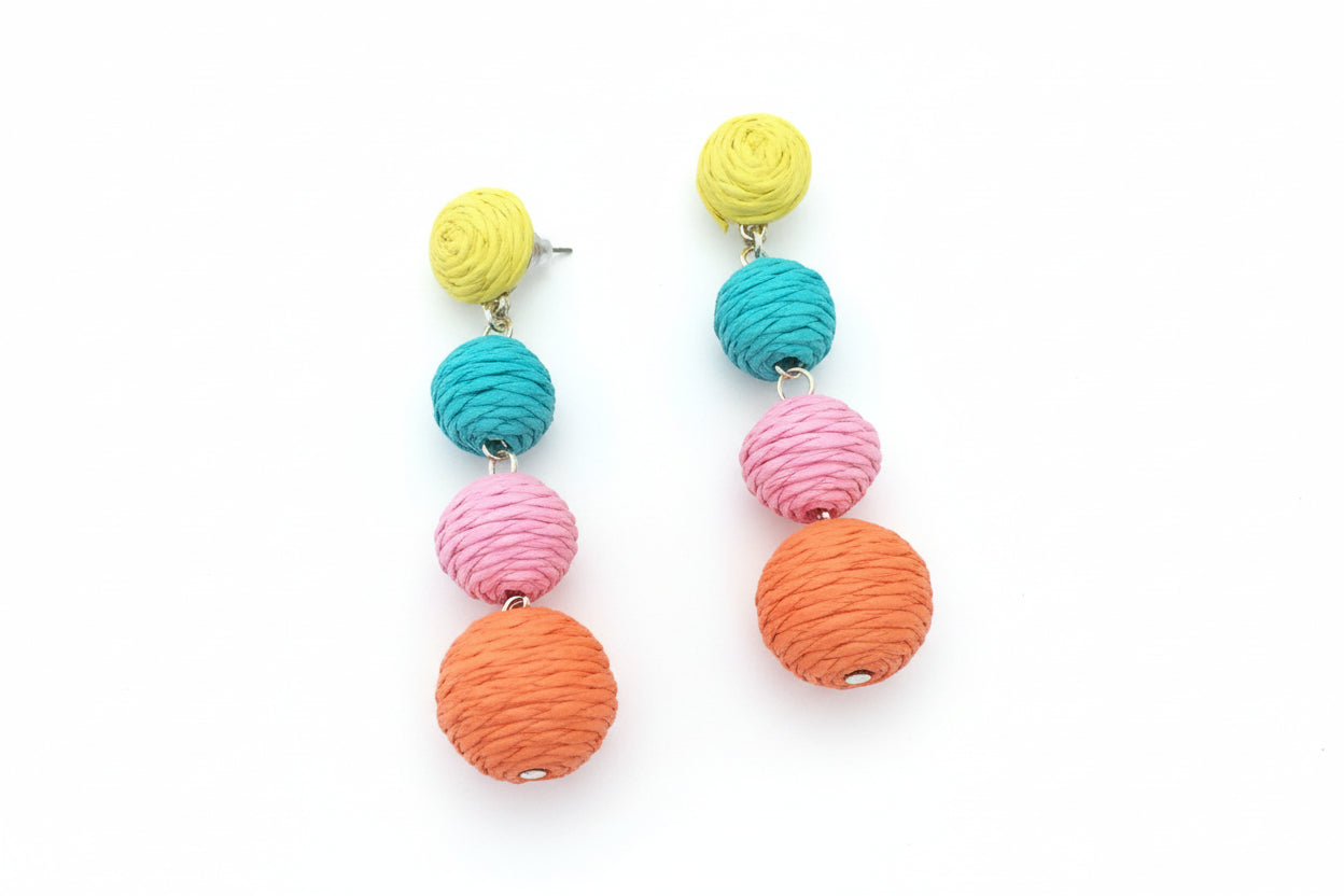 COLOURED ROUND SPHERE EARRINGS