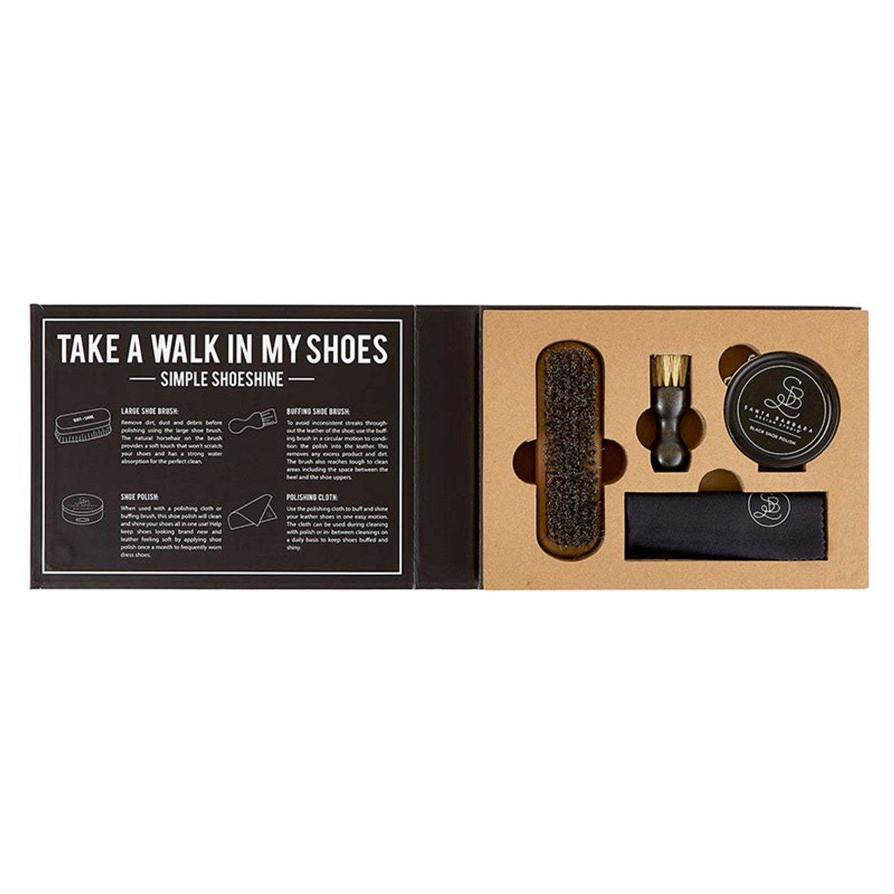 Shoe Care Essentials Book Box - Buff Shine Brush Polish