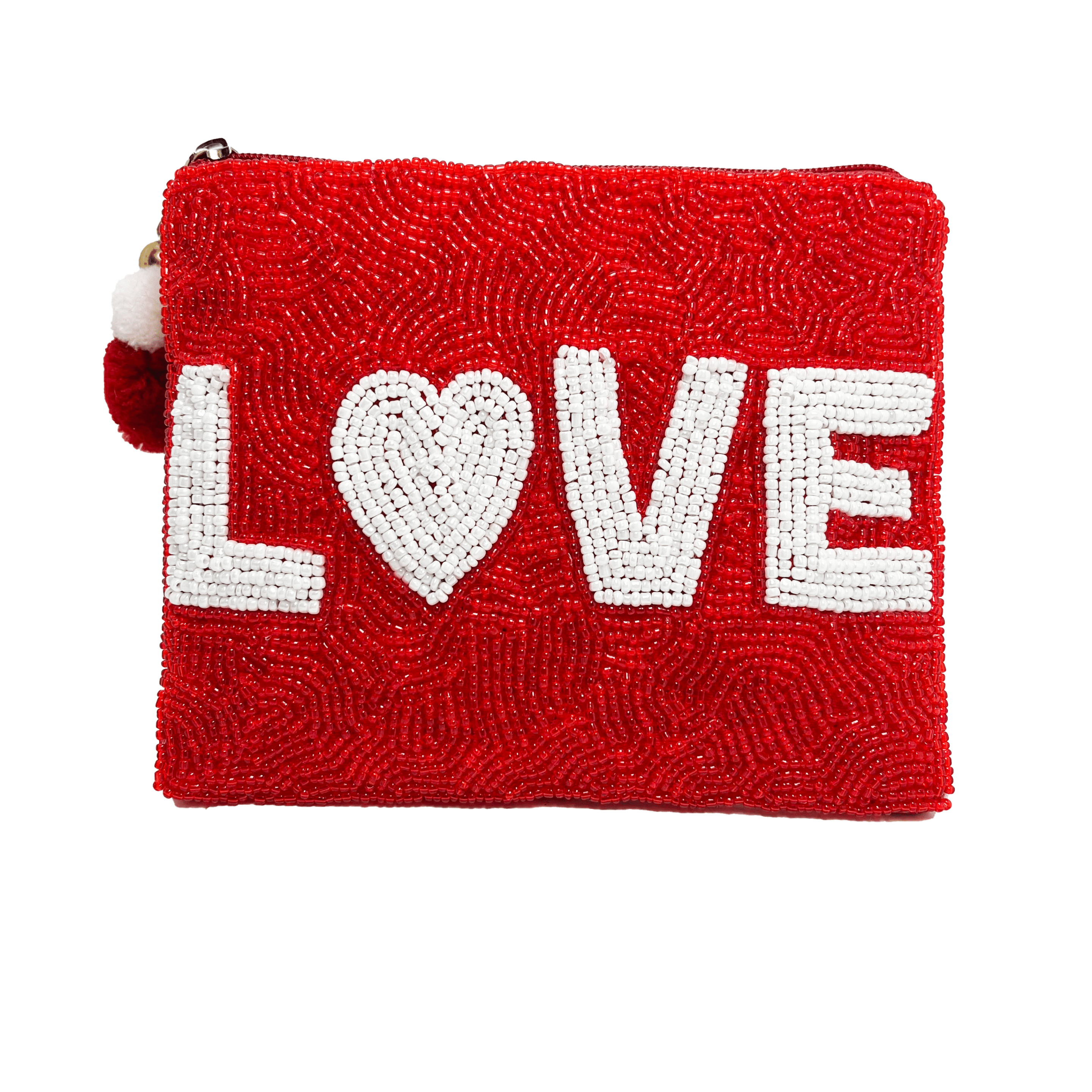 Flaming Love Beaded Coin Pouch