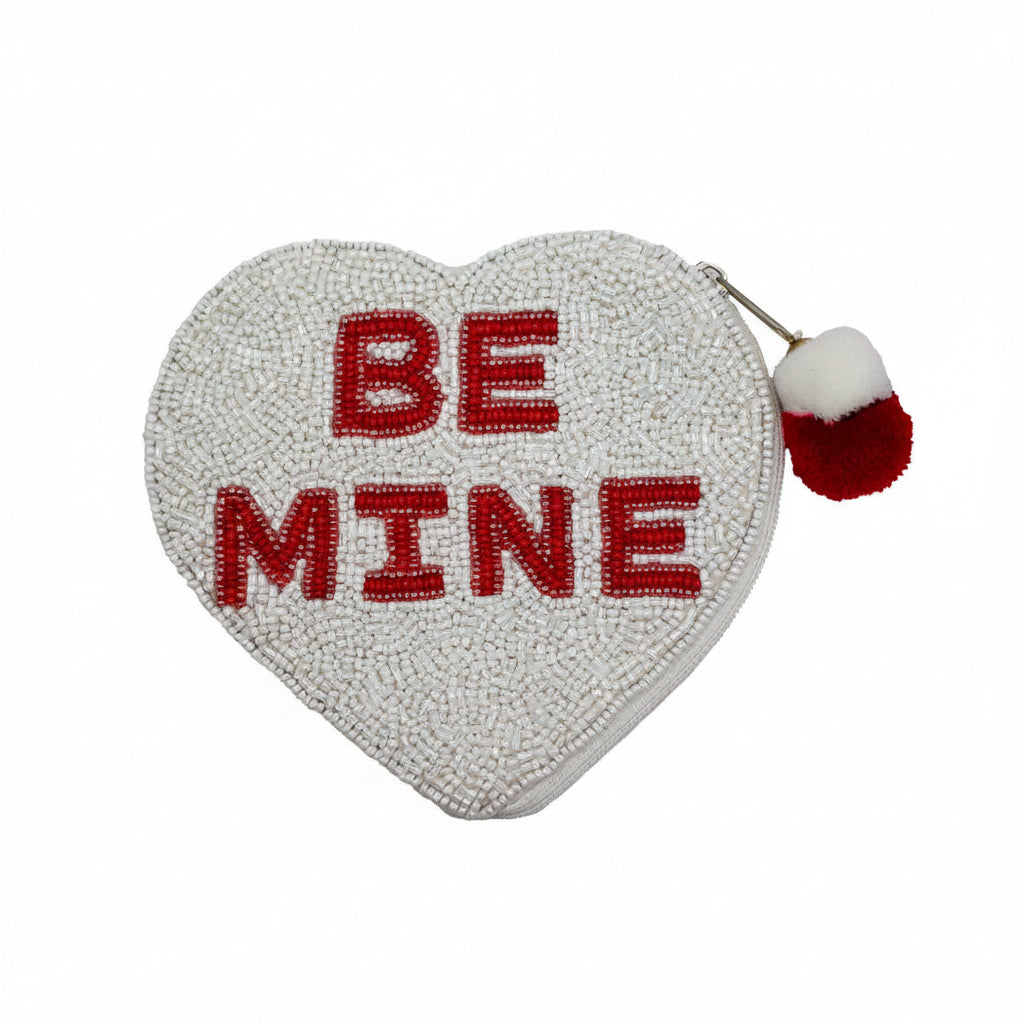 BE MINE HEART-SHAPED BE MINE COIN POUH
