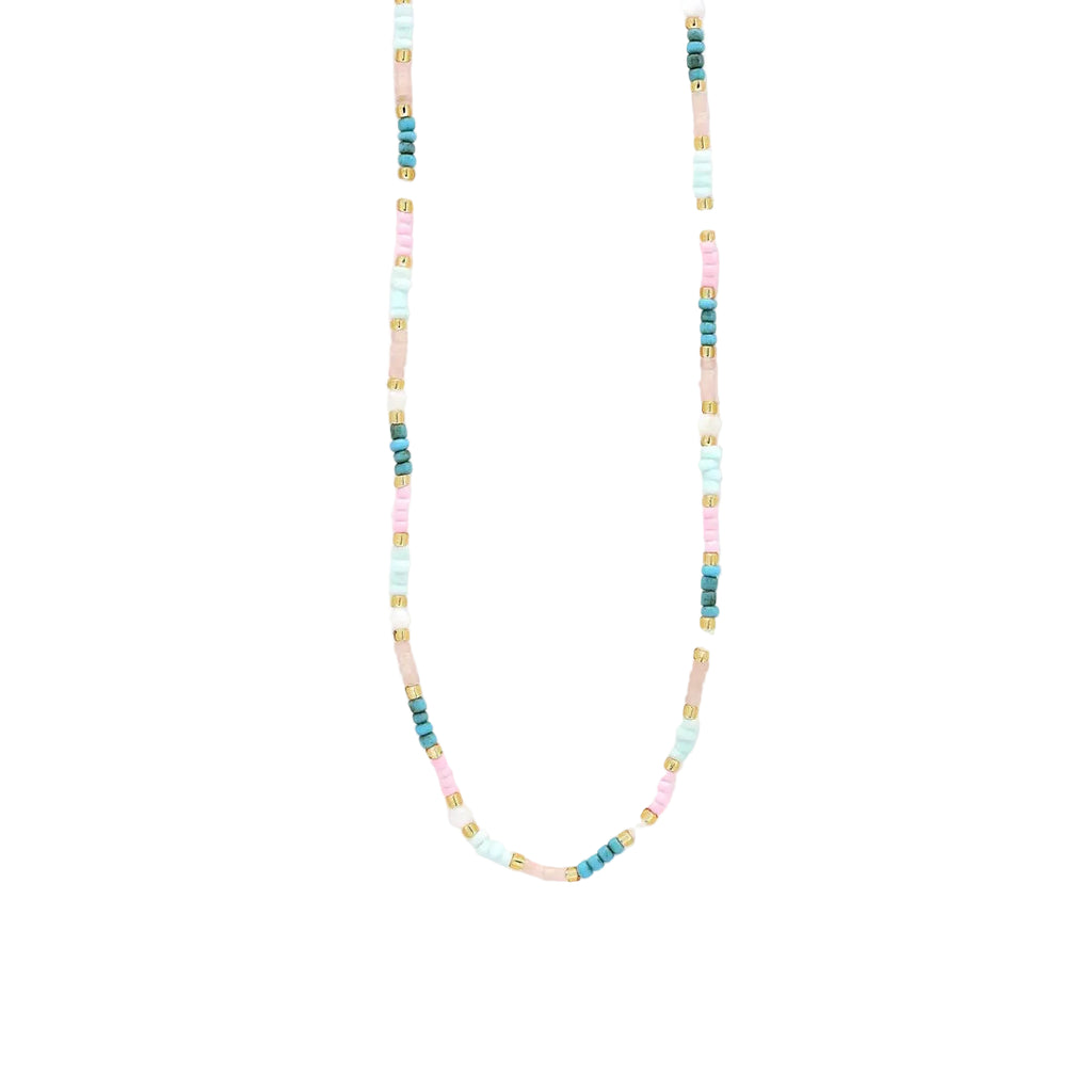 Kemboja Pastel Beaded Necklace - Sax Style