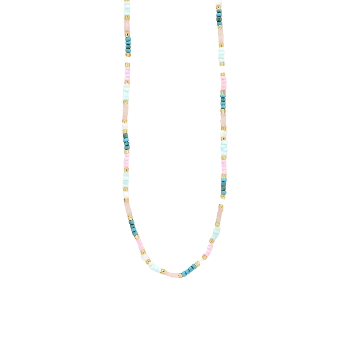 Kemboja Pastel Beaded Necklace - Sax Style