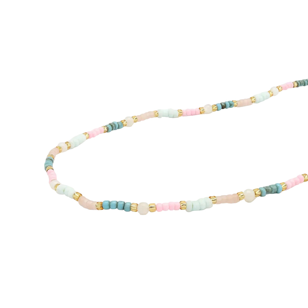 Kemboja Pastel Beaded Necklace - Sax Style