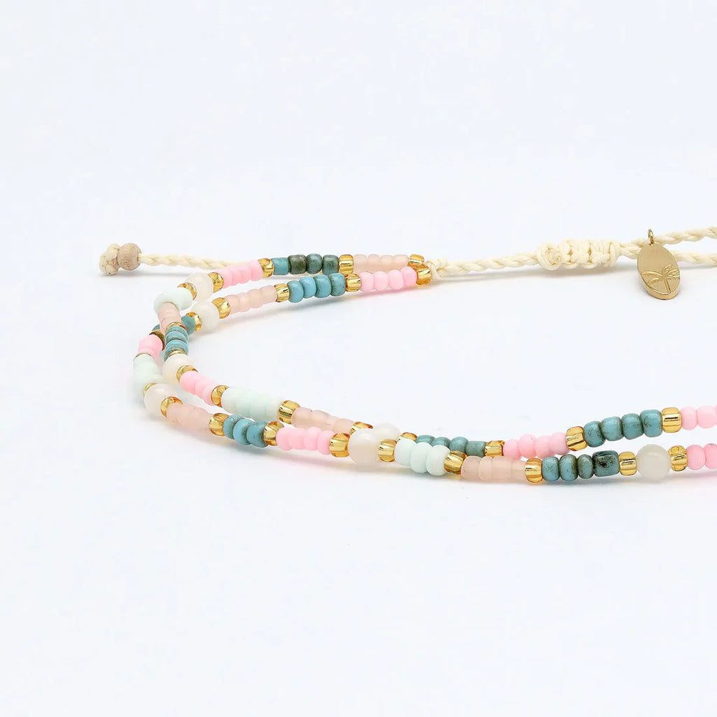 Kemboja Pastel Beaded ANKLET - Sax Style