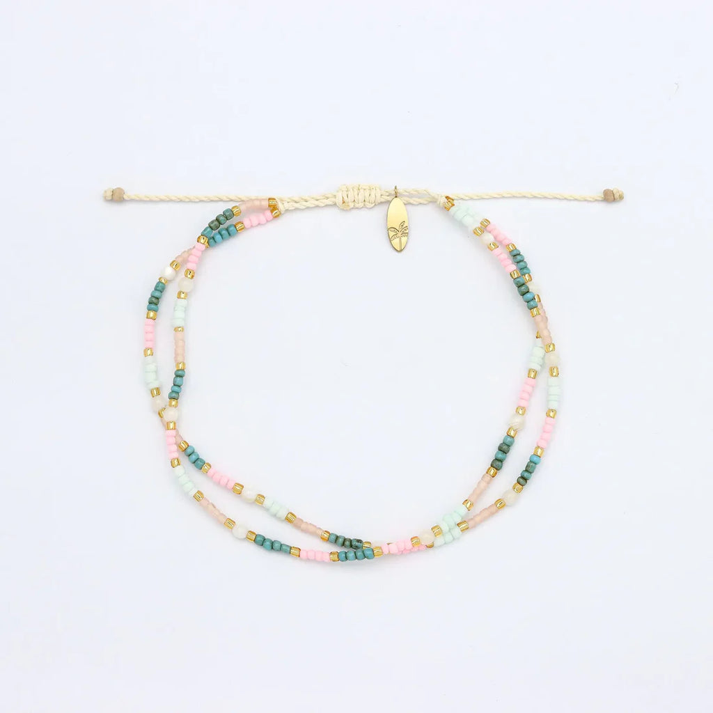 Kemboja Pastel Beaded ANKLET - Sax Style