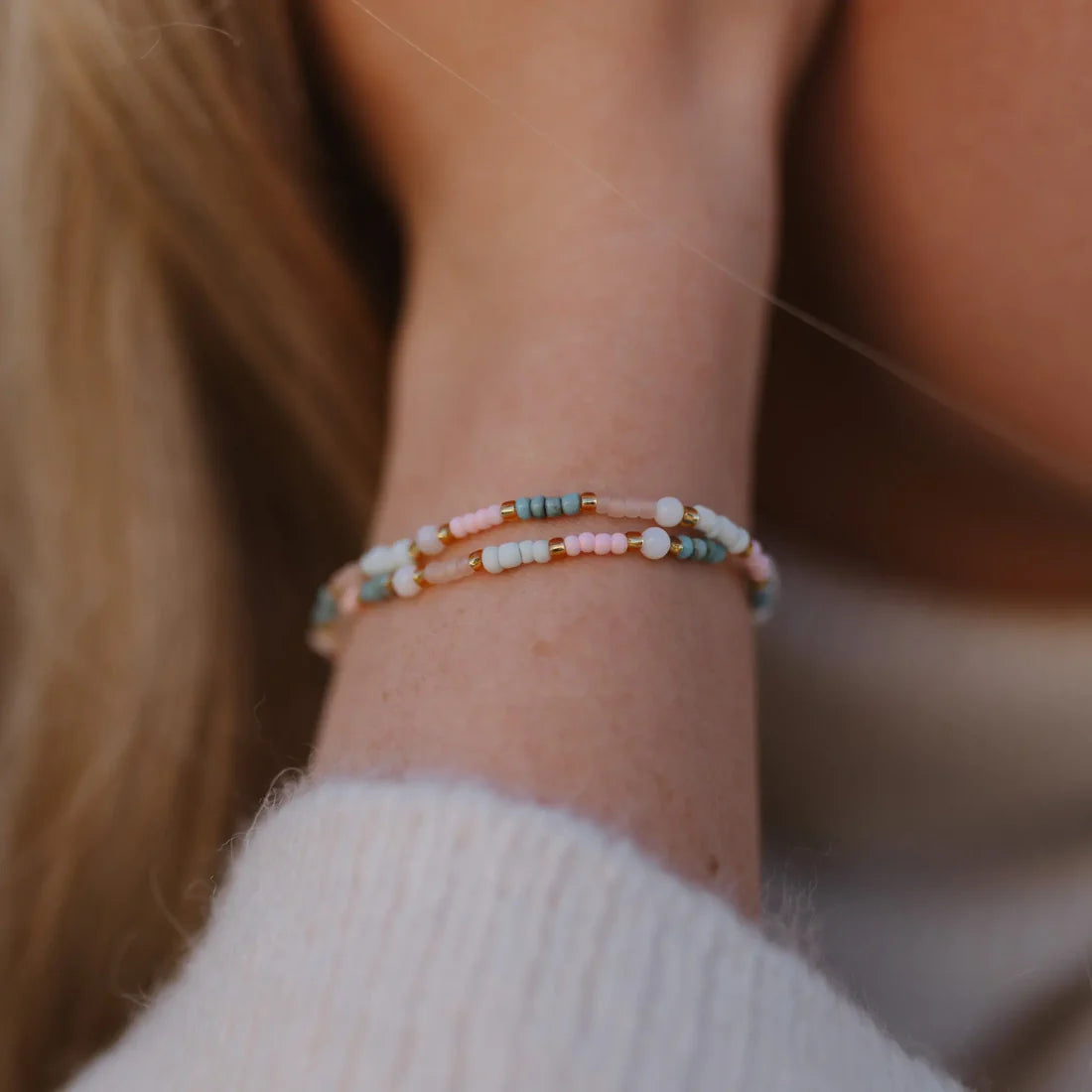 Kemboja Pastel Beaded BRACELET - Sax Style